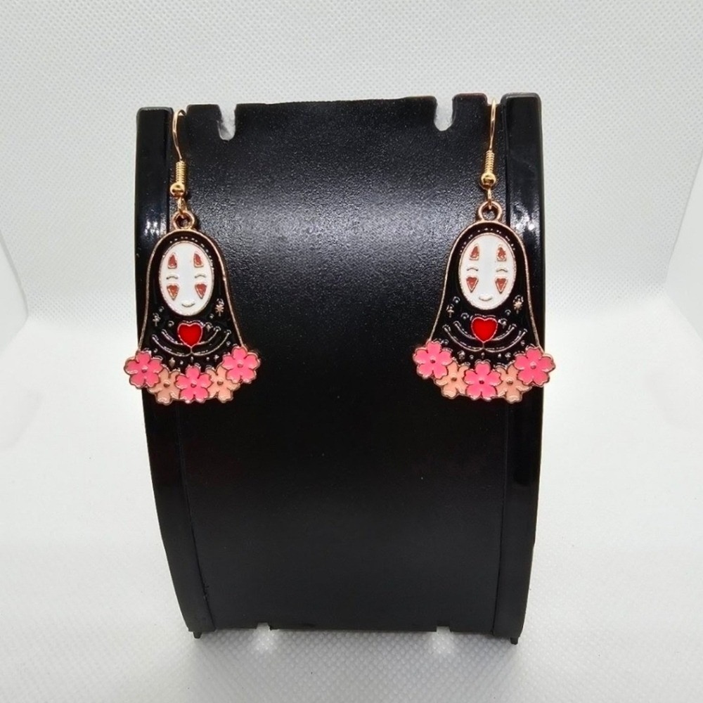 Kaonashi Faceless Spirited Away Anime Handmade Earrings Hypoallergenic No Face‎